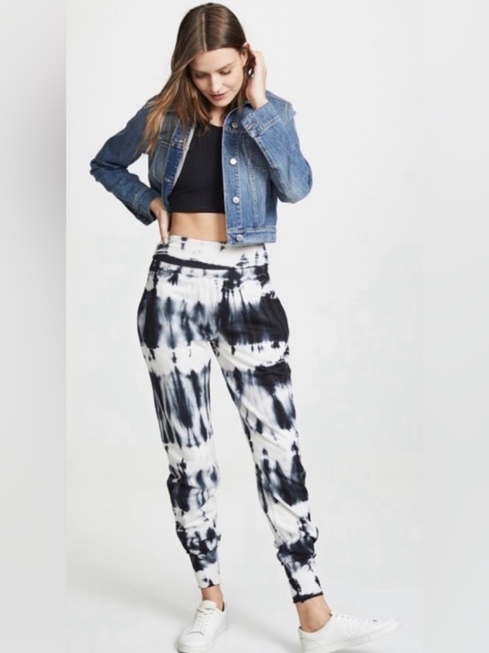 Young Fabulous & Broke NAVY & CREAM Tie-Dye Joggers • XS